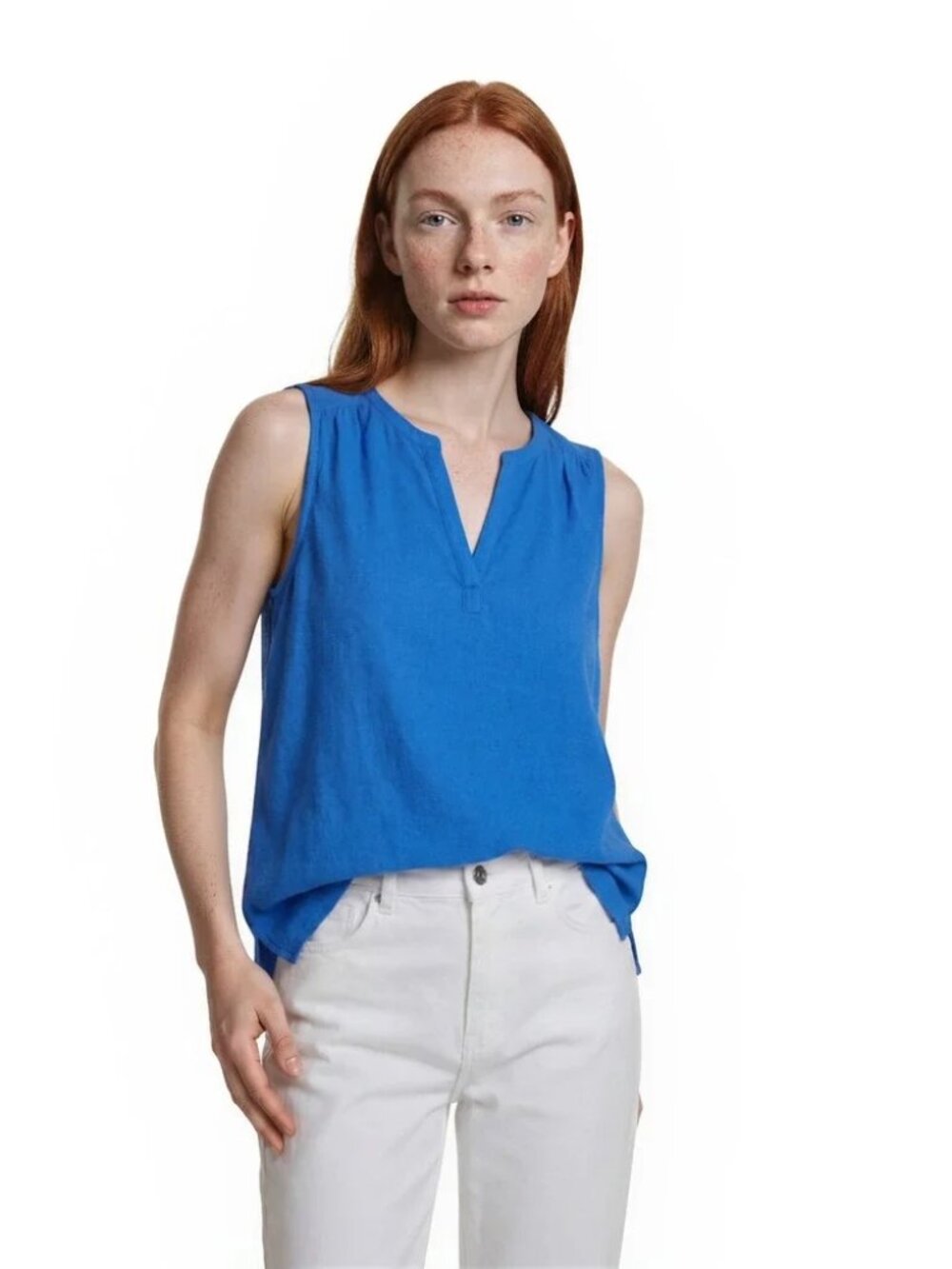 NWT Vineyard Vines Martha's Vineyard Sleeveless Linen Notch Neck Top Sz XL Lined